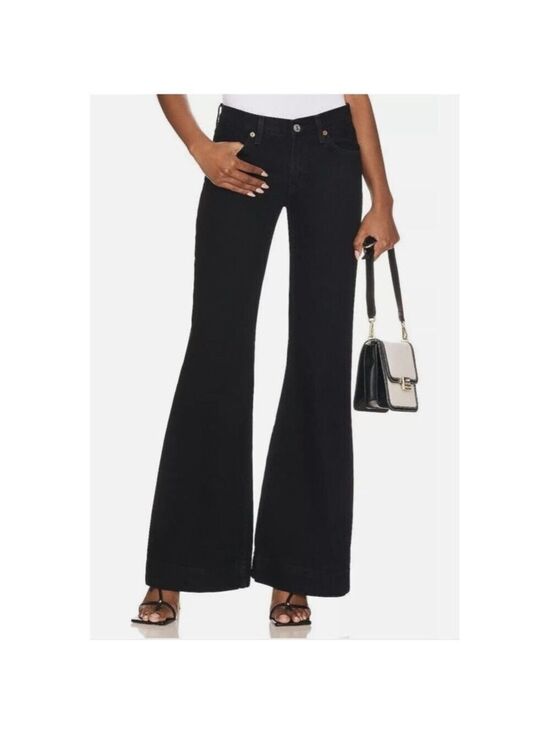 RE/DONE Denim - Women's RE/DONE Black 70s Low Rise Bell Bottom Flare Jeans Size 27 $285 Retail